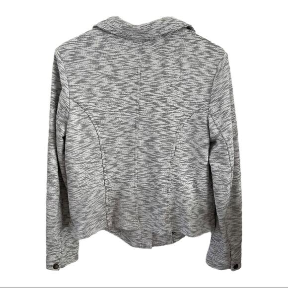 Cabi Neo Moto Jacket Womens Medium Heather Gray French Terry Zip Up Casual Biker - Picture 2 of 12